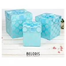 Набор коробок 3 в 1, голубой, 19 х 19 х 20 - 14 х 14 х 16см