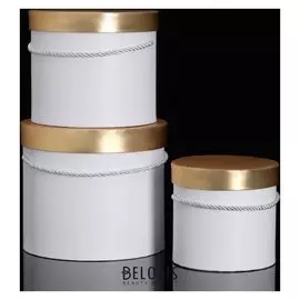 Набор коробок 3 в 1 круглые, белый 20 х 20 х 17 - 14 х 14 х 13 см