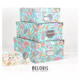 Набор коробок 3 в 1 "Пёрышки", 34,5 х 24,5 х 14,5 - 28 х 20 х 10,5 см