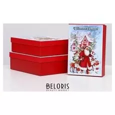 Набор коробок 3 в 1 "С новым годом!", 21 х 29 х 9 - 18 х 26 х 6 см