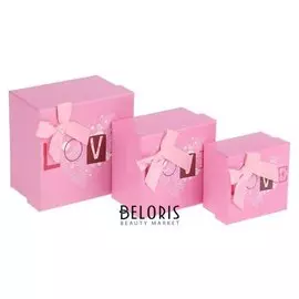 Набор коробок 3 в 1 "Сердце", розовый, 11 х 11 х 7 - 7 х 7 х 5 см