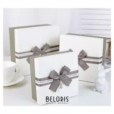 Набор коробок 3 в 1, серый, 19,5 х 19,5 х 9,5 - 15,5 х 15,5 х 6,5 см