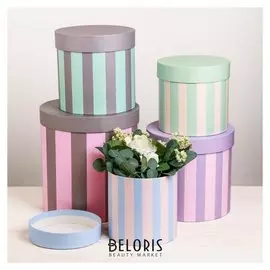 Набор коробок 5 в 1 «Полоски«, 23 × 23 × 25‒15 × 15 × 15 см