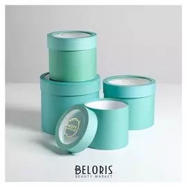 Набор коробок с Pvc-окном 4 в 1 «Бирюза», 14 х 14 х 13 - 20 х 20 х 17,5 см