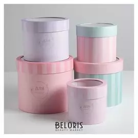 Набор коробок с Pvc-окном 5 в 1 «Полоски», 14 х 14 х 13 - 22 х 22 х 19,5 см