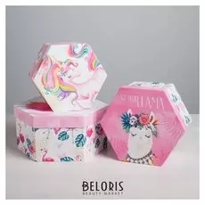 Набор коробок-шестиграников 3 в 1 «Персонажи», 16 × 16 × 8 - 21 × 21 × 10 см