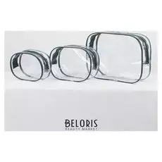 Набор косметичек, отдел на молнии, цвет зелёный