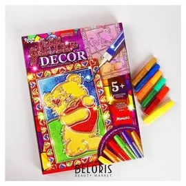 Набор креативного творчества «Витражная картина» серии «glitter Decor» мишутка