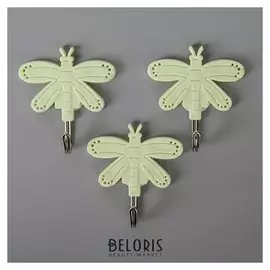 Набор крючков на липучке «Бабочки», 3 шт, дизайн