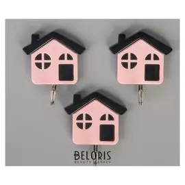 Набор крючков на липучке «Домики», 3 шт, дизайн