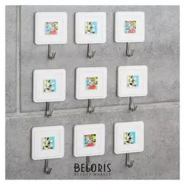 Набор крючков на липучке «Галерея», 9 шт, цветы