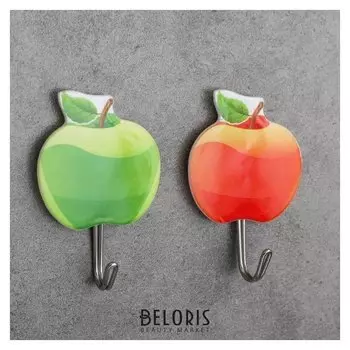 Набор крючков на липучке «Яблоки», 2 шт