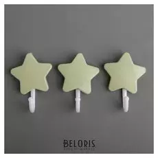 Набор крючков на липучке «Звёздочка», 3 шт