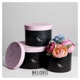 Набор круглых коробок 3 в 1 Wish You Joy, 18 × 18 × 13 см, 20 × 20 × 14.5 см, 25 × 25 ×15 см 46445