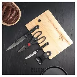 Набор кухонный, 5 предметов, цвет чёрный