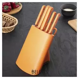 Набор кухонный, 6 предметов на подставке; 5 ножей 7,5/12,5/15,5/16,5/18,5, ножницы