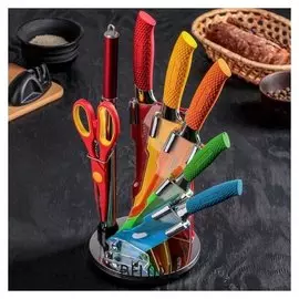 Набор кухонный, 7 предметов, на подставке