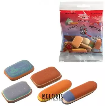 Набор ластиков Koh-i-noor 9 шт., цвет и форма ассорти, натуральный каучук