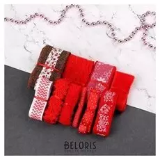 Набор лент «», 2 м, 10 шт, цвет красный