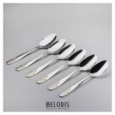 Набор ложек столовых «Букет», H=20,5 см, 6 шт