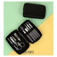 Набор маникюрно-косметический, 9 предметов, цвет чёрный