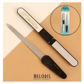 Набор маникюрный, 2 предмета, цвет чёрный/серый, Sis-18