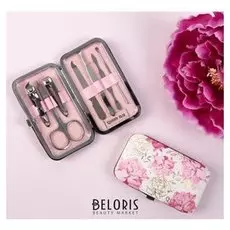 Набор маникюрный «Нежные пионы», 7 предметов