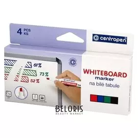 Набор маркеров Centropen 8559 для доски, 4 цвета, 1-4.5 мм