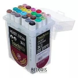 Набор маркеров Superior, профессиональные, двусторонние, наконечник мягкая кисть, 24 штуки, 24 цвета, Ms-837