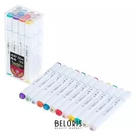 Набор маркеров Superior, профессиональные, двусторонние, наконечник мягкая кисть, 12 штук, 12 цветов, Ms-837