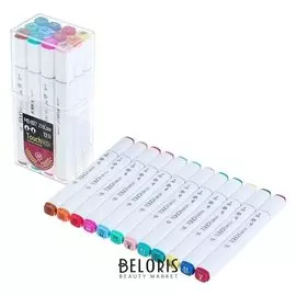 Набор маркеров Superior, профессиональные, двусторонние, наконечник мягкая кисть, 12 штук, 12 цветов, Ms-837