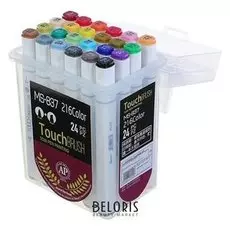 Набор маркеров Superior, профессиональные, двусторонние, наконечник мягкая кисть, 24 штуки, 24 цвета, Ms-837