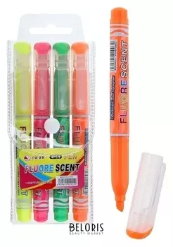 Набор маркеров-текстовыделителей, 4 цвета, 5 мм