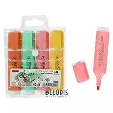 Набор маркеров текстовыделителей, 4 цвета пастель