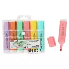 Набор маркеров текстовыделителей 6 цветов пастель