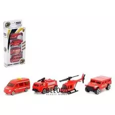 Набор машин «Пожарная техника», 4 штуки