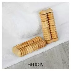 Набор массажёров, 2 шт, 8 колёс, деревянный