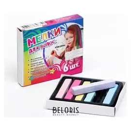 Набор мелков для волос с блёстками