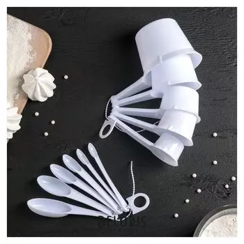 Набор мерных ложек, 10 шт: 30/60/80/125/250 мл, 0,6/1,2/2,5/5/7,5/15 мл