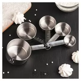 Набор мерных ложек «Кристалл», 5 шт: 30/60/80/125/250 мл