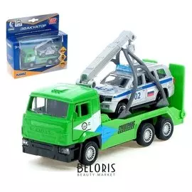 Набор металлических инерционных машин «Камаз-эвакуатор + Toyota Land Cruiser»