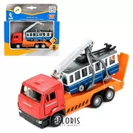 Набор металлических инерционных машин «Камаз-эвакуатор + троллейбус»