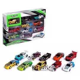 Набор металлических машин Hot Car, 10 штук