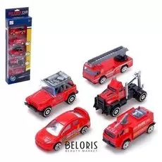 Набор металлических машинок «Пожарная служба», 5 штук