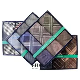 Набор мужских носовых платков в коробке (3шт) этника, арт.пд29, 40х40, х/б