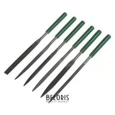 Набор надфилей Tundra, 80 х 180 х 5 мм, обрезинные рукоятки, 6 шт.