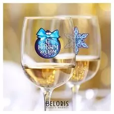 Набор наклеек на бокалы «Счастья в новом году», 13,8 х 21,3 см