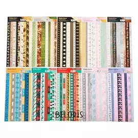 Набор наклеек с фольгированием «Тесьма», 12 × 29,5 см