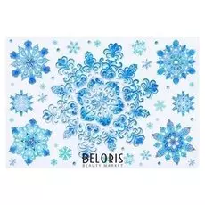Набор наклеек "Снежная сказка" глиттер, снежинки, 16,7 х 24,6 см