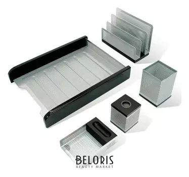 Набор настольный Galant "Wood metal", 5 предметов, черное дерево и серебристый металл